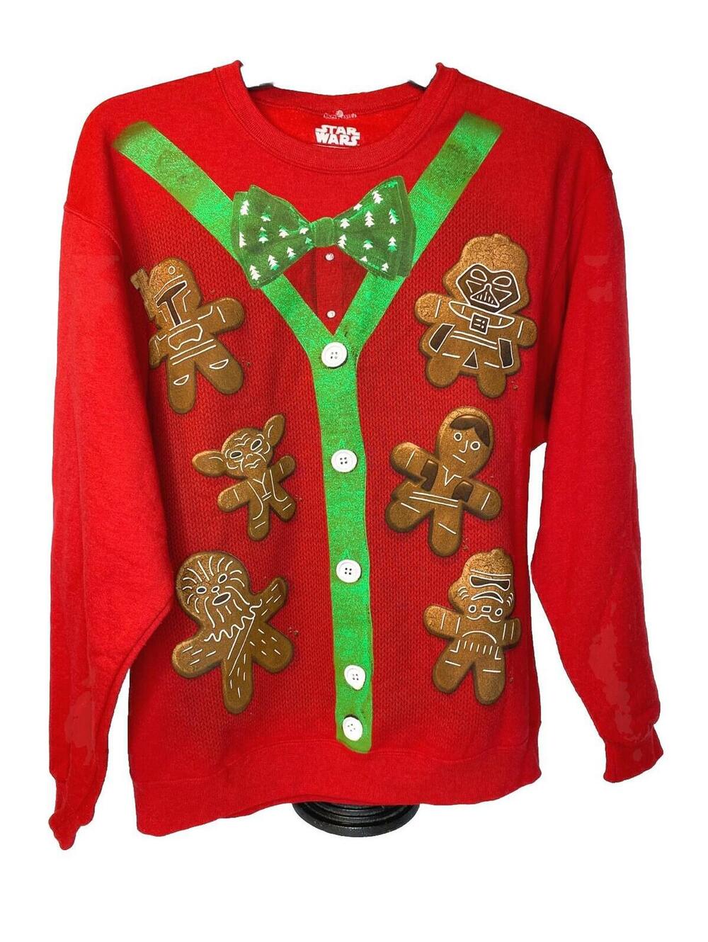 Star Wars Gingerbread Ugly Christmas Sweater Sweatshirt Adult Large Vader Chewie